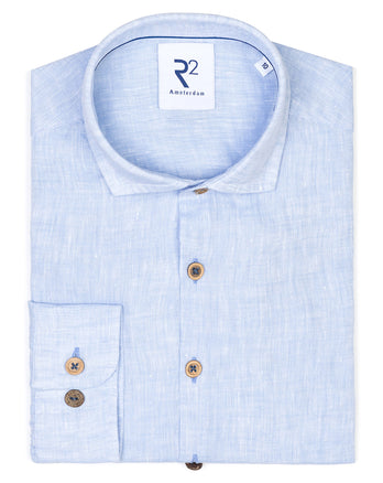 Kids linen blend shirt 018 - Light blue