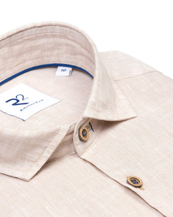 Kids linen blend shirt 045 - Beige