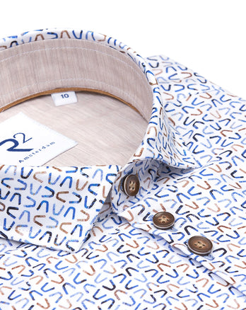 Kids e-bike light print cotton shirt 014 - Blue