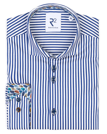 Kids striped dobby cotton shirt 010 - Navy