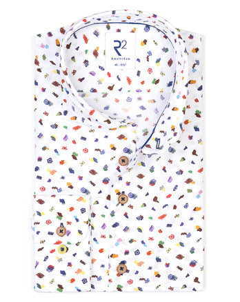 Bunt bedrucktes Baumwollhemd 073 - Multicolour