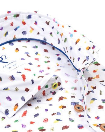 Bunt bedrucktes Baumwollhemd 073 - Multicolour