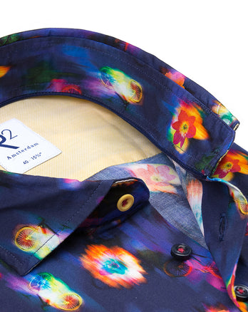 Chemise en stretch imrpimé floral 073 - Multicolour