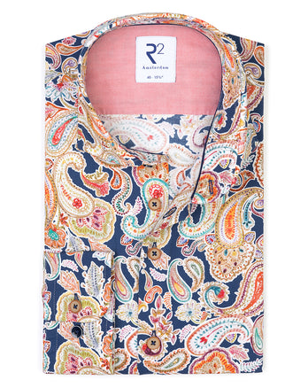 Paisley print stretch overhemd 073 - Multicolour