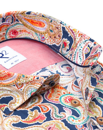 Paisley print stretch overhemd 073 - Multicolour