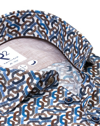 Short-sleeve bike chain stretch shirt 014 - Blue