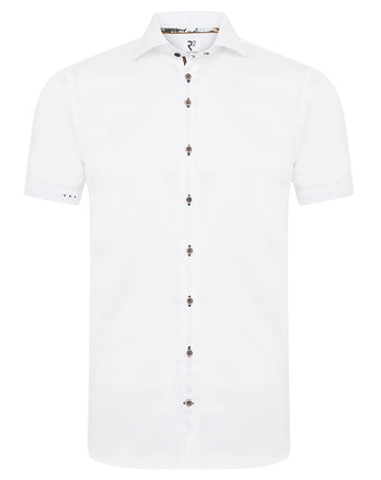 Short-sleeve 2 PLY cotton shirt 004 - White