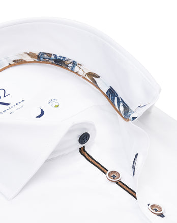 Short-sleeve 2 PLY cotton shirt 004 - White