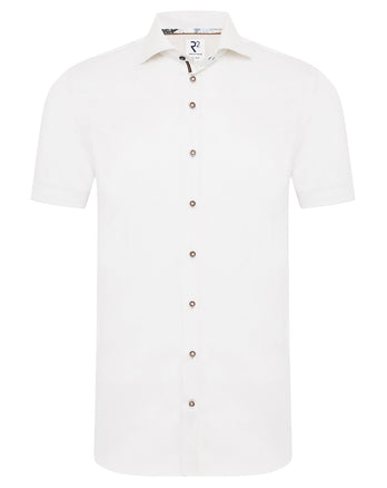 Short-sleeve 2 PLY cotton shirt 039 - Off white