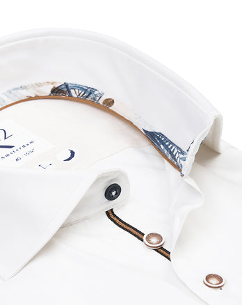 Short-sleeve 2 PLY cotton shirt 039 - Off white