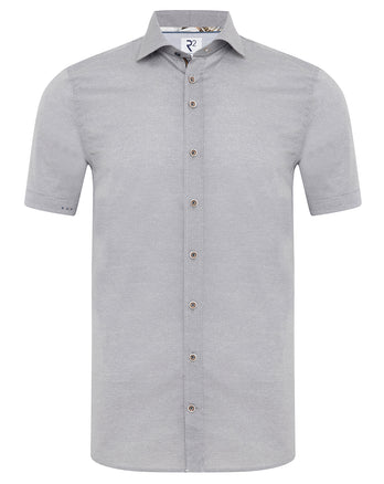 Short-sleeve dobby print stretch shirt 028 - Grey