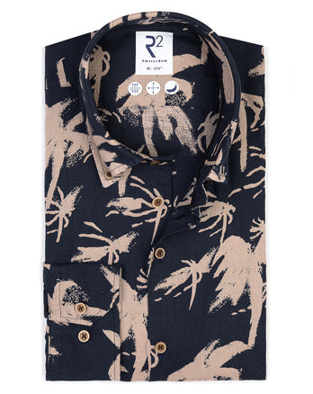 Chemise en lin 010 - Navy