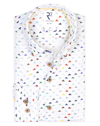 Flag print linen shirt 073 - Multicolour