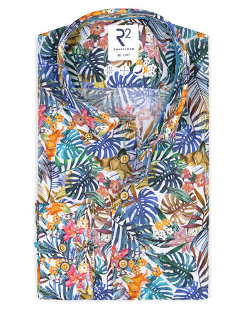 Chemise en lin à imprimé jungle 073 - Multicolour