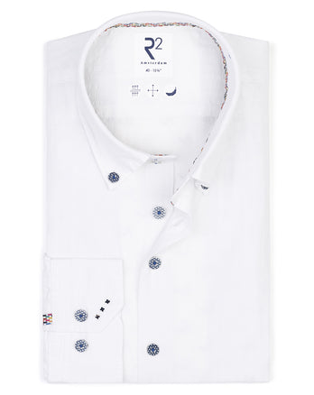 Chemise en lin seersucker 004 - White