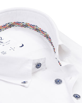 Chemise en lin seersucker 004 - White