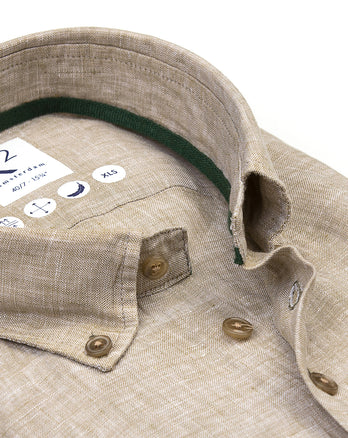 Manches extra longues. Chemise en lin mélangé 074 - Green