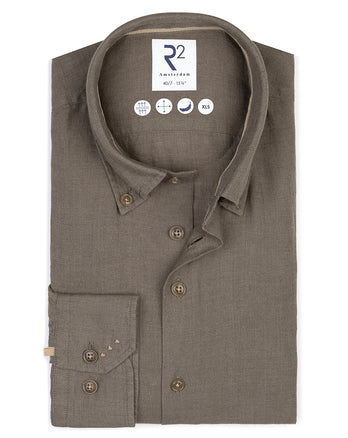 Manches extra longues. Chemise en lin 074 - Green