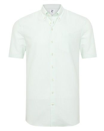 Korte mouwen gestreept oxford-katoen overhemd 069 - Bright green