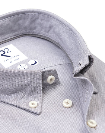 Chemise à manches courtes en coton oxford 028 - Grey