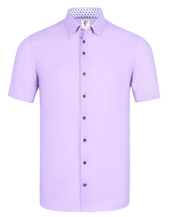 Korte mouwen knitted overhemd 068 - Lavender