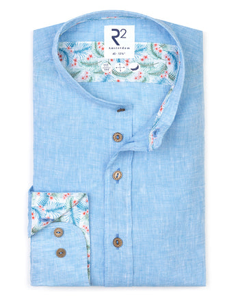 Linnen overhemd 076 - Aqua