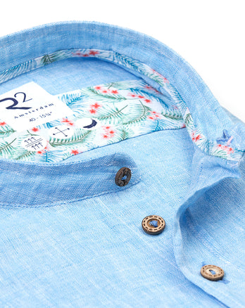 Linnen overhemd 076 - Aqua