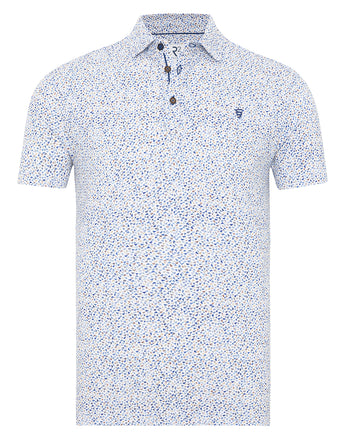 Sail print polo shirt 014 - Blue