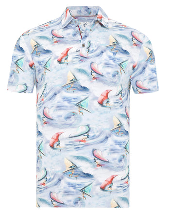 Surf-Print Polo 014 - Blue