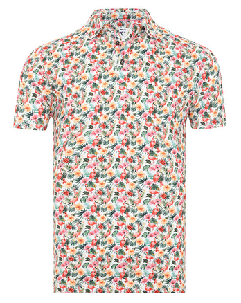 Polo imprimé flamant rose 073 - Multicolour