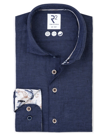 Chemise en lin 010 - Navy