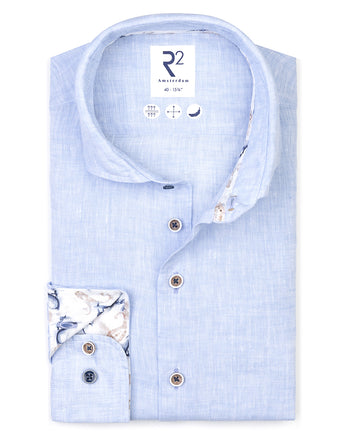 Chemise en lin 018 - Light blue