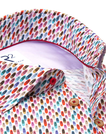 Chemise stretch imprimée planche de surf 073 - Multicolour