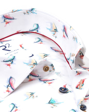 Wing surfing print cotton shirt 073 - Multicolour