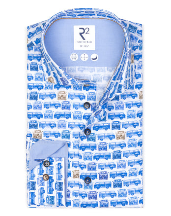 Iconic van print coton shirt 014 - Blue