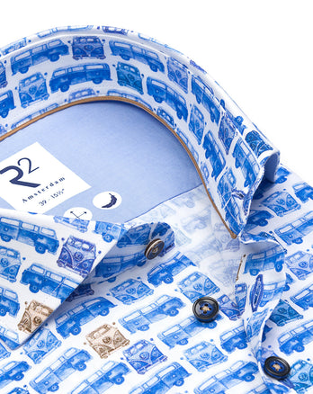 Iconic van print coton shirt 014 - Blue