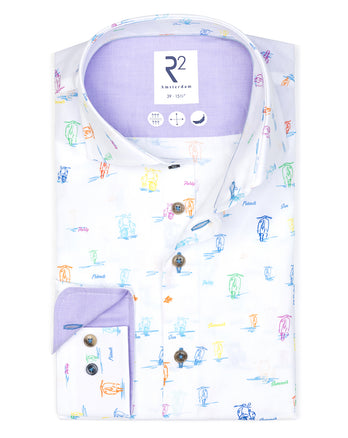 Italian scooter print coton shirt 073 - Multicolour