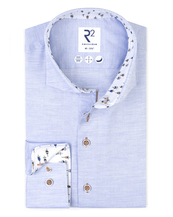 Chemise en coton Oxford avec contraste de vélo de course 018 - Light blue