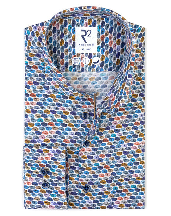 Race bike helmet print stretch shirt 073 - Multicolour