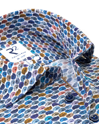 Race bike helmet print stretch shirt 073 - Multicolour