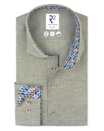 Rennradhelm-Kontrast Leinenmischung Hemd 074 - Green