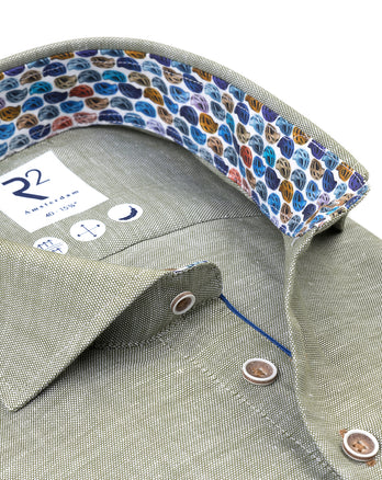 Rennradhelm-Kontrast Leinenmischung Hemd 074 - Green