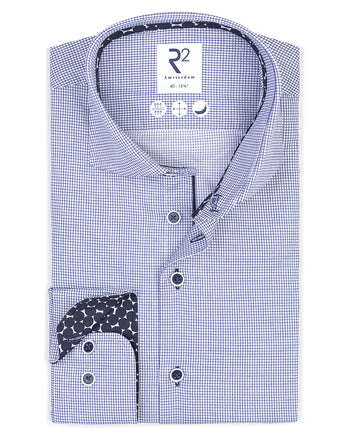 Chemise en coton à carreaux 010 - Navy