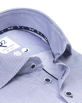 Chemise en coton à carreaux 010 - Navy