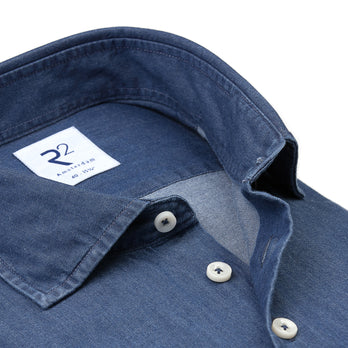 Denim cotton shirt 016 - Denim blue