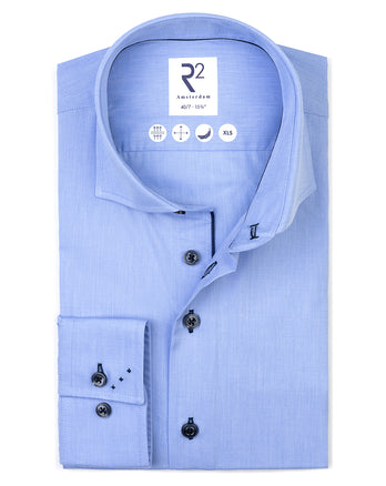 Extra long sleeves. Fil a fil cotton shirt 018 - Light blue