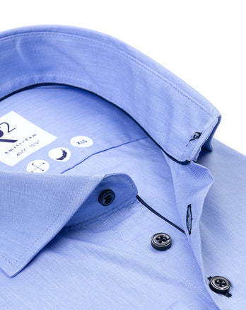 Extra long sleeves. Fil a fil cotton shirt 018 - Light blue