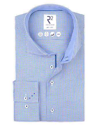 Manches extra longues. Chemise en coton Dobby 018 - Light blue