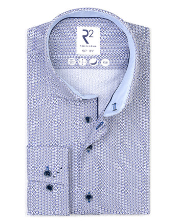 Manches extra longues. Chemise en coton à pois 018 - Light blue