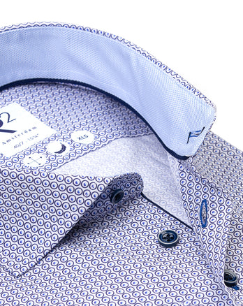 Manches extra longues. Chemise en coton à pois 018 - Light blue